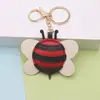 Lindo Dibujo Animado Insecto Cuero Abeja Colgante Decoración Creativo Pequeño Regalo Colgante Accesorio para Mochila Llavero