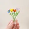 Enfeites de Flores Artificiais Mini Esmaltadas Zibo Decoração de Casa Artesanato Esmaltado Boshan Enfeites para Mesa de Escritório