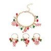 Anillo Elástico de Cuentas con Cascabeles Europeos y Americanos para Mujer, Regalo de Papá Noel con Gotas de Aceite, Accesorio de Fiesta Ajustable