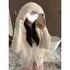 Chaqueta de punto con cremallera de estilo coreano, pura y deseable, ambiente perezoso, cálida y estiliza, abrigo corto popular entre los influencers