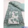 Vestido Europeo y Americano Plisado Flor 3D Lentejuelas Encaje de Malla Tela Encaje de Lentejuelas Nupcial