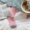 Calcetines a juego de colores para mujer, calcetines hasta la pantorrilla, moda primavera-verano, nuevos calcetines de algodón con amor, medias de pila de estilo japonés transpirables de malla.
