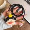 Adecuado para Cubierta Protectora de Cargador Apple de 20W, Cabezal de Carga Rápida Estilo Oso Violento Café, Carcasa Anti-Rayaduras, Protección Anti-Rotura para Cable de Datos