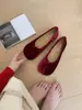 Zapatos de Mujer Vintage Estilo Francés, Zapato de Terciopelo con Tacón Bajo y Boca Poco Profunda, Zapatos de Moda con Punta Dividida, Zapatos Planos de Pezuña de Oveja/Cerdo, Zapatos Planos Perezosos, Negros