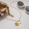 Collar con Colgante de Corazón de Acero de Titanio Estilo Europeo y Americano Wanxing, Joyería de Acero Inoxidable de Lujo Ligero de Gama Alta, Cadena para Clavícula que No se Desvanece