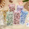 Pacote de Adesivos Atemporais para Pets: Série de Cartas Ilha das Flores Tema Floral Material para Diário DIY Conjunto Base de Decoração, 3 Folhas com 6 Designs