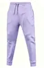 Fornecimento direto da fábrica transfronteiriço de calças esportivas masculinas, calças compridas casuais de cor sólida forradas com fleece para outono e inverno, com cordão e pernas afuniladas