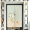 Cortina de tela para puerta al por mayor para partición de cocina y baño, cortina decorativa para el hogar, media cortina impresa sin taladro