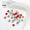 Acessórios para Nail Art Strass de Coração Coloridos Flat-Back Simples Vários Tamanhos Coração de Pêssego Strass em Formato de Coração Acessórios para Decoração de Unhas Diamantes