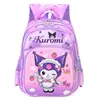 Mochila Infantil Kuromi Nova Transfronteiriça Atacado, Ultraleve, Redutora de Peso, Bolsa Escolar Cartoon de Alto Valor para Alunos do Ensino Fundamental Atacado