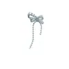 Accesorios para Uñas con Zirconia Incrustada de Cobre, Decoraciones para Uñas con Borla de Lazo Plateada, Decoraciones de Uñas Portátiles de Mariposa, Pedrería para Uñas
