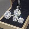 Live E-commerce Hot Jewelry Designer Luxo Oito Coração Oito Setas Zircon Anel Brincos Colar terno