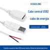 Branco USB de dois núcleos macho e fêmea fio de cabeça única em lata 24 cobre puro 2A corrente USB cabo de extensão de alimentação Dongguan