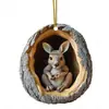 Natal Novo Tipo de Furo Guaxinim Decorações de Natal Enfeites para Árvore de Natal Impressão Plana 2D Acrílico Pequeno Pingente