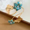 Jardim de Monet~ Flores de Óleo Drip Borboleta Braço Pulseira de Braço Estilo Floresta Doce Pulseira de Temperamento Senso de Design Joia de Mão de Nicho