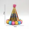 Sombrero de Cumpleaños para Niños y Adultos Punto Láser Reflectante Gorra Puntiaguda de Bola Gorra Puntiaguda de Fiesta Gorra de Corona Gorra de Bola Mao
