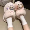 Chinelos de inverno femininos Mary Jane EVA com sola grossa para uso externo, forrados com fleece, antiderrapantes, sola grossa, Sheri Mei, chinelos fofos de algodão
