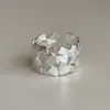 Anillos Minimalistas Apilables de Plata Cepillada para Mujer, Moda Versátil Diseño Único Anillos Abiertos Anillos para Dedo Índice Modernos