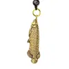 Llavero de Arowana de Latón Puro Tejido a Mano Colgante Pequeño Colgante Colgante Tendencia para Hombre Pez Residual Cada Año