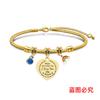 Pulsera transfronteriza de acero inoxidable Europa y Estados Unidos pulsera hueso de serpiente día de la madre diamante azul conmemorativo regalo festivo pulsera con letras al por mayor