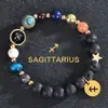 Venta Caliente de AliExpress Pulsera de Ocho Planetas Doce Constelaciones Pulsera de Piedra Mate con Cuentas Pulsera de Planeta 12 Constelaciones