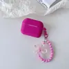 Nova capa de silicone para fone de ouvido Apple AirPods com contas de mão + barra horizontal de silicone colorida AirPods Pro 2