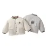 Chaqueta de algodón acolchada para bebé, engrosada con acolchado extra, abrigo cálido para niños, 120 g, abrigo de otoño/invierno para bebés y niños pequeños para niños