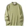 Bestseller de ropa para hombre transfronteriza: camisa de otoño cálida y gruesa de forro polar de doble cara con lana de oveja 320 y seda, camiseta básica de cuello alto, camiseta de manga larga