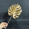 Flores de Nochevieja, Flores Artificiales Doradas, Eucalipto Dorado, Hortensia, Abanico Dorado, Hojas de Ginkgo, Cubo de la Fortuna, Arreglo Floral, Hojas, Flores de Plástico