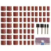 Set de Rodillo de Papel de Lija de 100 Piezas por Tamaño (96 Rollos de Papel de Lija + 4 Varillas) Mandril de Tambor de Lijado Rollos de Papel de Lija Caucho Rectificado