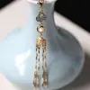Horquilla Hanfu con Borla Colgante Semiacabado, Calidad que Conserva el Color Borla de Mariposa Romboidal, Una Borla de Nube Borgoña
