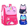Nueva mochila escolar para estudiante de primaria Unicornio 1-2-6 grado niños y niñas 6-12 años alivio de carga protección de la columna vertebral mochila
