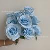 Nuevo Ramo Simulado de 9 Rosas, Fondo para Salón de Bodas, Flores Decorativas Suaves, Flores para Mesa de Hogar en Stock