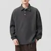 Shanggu Roupa Masculina Nova Primavera e Outono Estilo Americano Moletom Masculino, Casual Cinza Gola Reversível Tricô Estilo College Jaqueta de Manga Longa