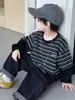 2411 Conjunto de Dos Piezas Falso de Camiseta con Sudadera de Manga Larga Estilo Coreano para Niños Jeans Conjunto de Otoño para Niño 5