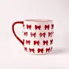 *Novo 0910+1030* 10*11,5cm 650ml *Edição Limitada de Natal* Caneca com Laço Embossado Pintado à Mão
