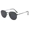 Gafas de Sol Metálicas Estilo Europeo y Americano para Mujer, Monturas Metálicas Pequeñas de Moda, Protección UV, Sencillas y Elegantes, Versátiles, Gafas de Sol al por Mayor