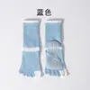 Calcetines de yoga de cinco dedos para mujer, calcetines antideslizantes, calcetines de dedos para Pilates, calcetines para piso de fitness en interiores, calcetines deportivos de media caña con suela de silicona