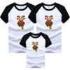 Atacado Nova Manga Curta Running Deer pai-filho verão algodão T-shirt decoração completa casa manga raglan roupas infantis entrega de uma peça