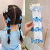 Nueva horquilla trenzada con cadena de perlas de mariposa hecha a mano estilo antiguo para niña, diadema de cuentas con flor para la cabeza de hada princesa
