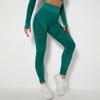 Pantalones de Yoga y Fitness de Punto Sin Costuras Transpirables de Secado Rápido Huecos de Nueva Llegada Transfronterizos de Cintura Alta Levanta Glúteos Ajustados