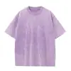 Camisetas Europeas y Americanas de Calle para Hombres y Mujeres, Camiseta Retro Lavada de Algodón Puro de Peso Pesado 230g, Conjunto Suelto de Cuello Redondo para Parejas