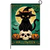 Bandeira de Jardim de Ação de Graças Transfronteiriça Nova Decoração de Quintal de Outono Bandeira de Linho Impressa para Halloween Bandeira Dupla Face