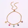 Pulsera Flor de Cuatro Hojas de Acero Inoxidable con Circonita Incrustada de Cobre y Colgante de Flor Pequeña con Diamante de Colores Joyería Accesorios de Moda Fábrica de Origen