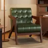 Silla Richard Nórdica de Madera Maciza Sillón Individual para Sala de Estar Silla de Ocio para Balcón Café Estilo Antiguo Silla Carbonizada