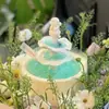 Ángel de la Fuente de los Deseos Decoración de Pastel de Cumpleaños Adornos Columna Romana Retro Ángel Pequeño Fuente Molde de Silicona