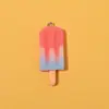 Llavero Colgante de Resina con Gradiente de Color Doble para Helado Colgantes Pendientes Accesorios de Joyería