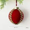 Nova bola de Natal com aplique transfronteiriça, bola única DIY Pingente de decoração para árvore de Natal, bola pendurada com embrulho de tecido decorativo para atmosfera festiva