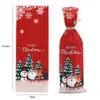 Decoración Festival de Navidad Paquete Botella de Vino Adornos de Mesa Falda Vestido Manga para Vino Tinto Creativo Terciopelo Dorado Rojo Navideño