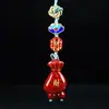 Cadena para Teléfono Móvil de Arena de Cristal Bolsita para Dinero Colgante Colgante de Bolso Marca Tranquilidad Arena Roja de Cinabrio Llavero del Año Zodiacal